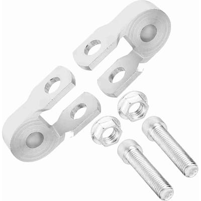 Lot de 2 rehausseurs d'amortisseur arrière universels pour moto, argentés, avec vis white
