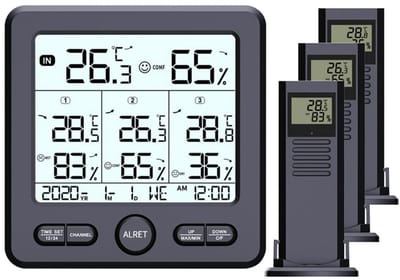 Draadloos Weerstation met Buiten Sensor - Digitale Weergave Thermometer en Hygrometer