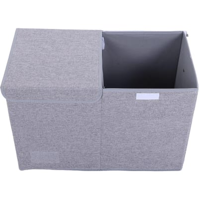 Grote Opbergbox voor Speelgoed met Deksel Opvouwbare Stevige Speelgoedkist Opbergbak Box met Handvatten voor Kinderkamer Speelkamer Woonkamer Slaapkamer Grijs gray