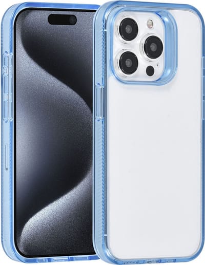 UNIQ Accessory Back Cover - Geschikt voor iPhone 15 Pro - Blauw - Schokabsorberend - Draadloos laadvriendelijk