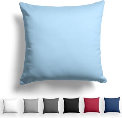 Famanu – Satijnen Kussensloop 100% Katoen - cm Light Blue - Lichtblauw - Hypoallergeen Kussensloop met - ritssluiting