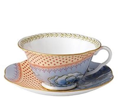 Theekop en schotel blauw Butterfly Bloom