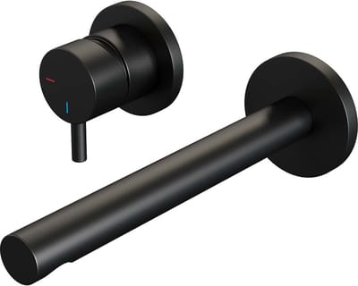 Brauer Black Edition inbouw wastafelmengkraan met rechte uitloop en rozetten model B2 mat zwart
