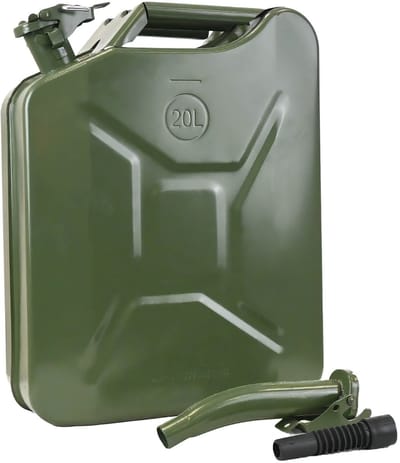 TRUTZHOLM - Metalen Brandstofjerrycan 20L - Met UN-Goedkeuring & Schenktuit - Dieseljerrycan Benzinejerrycan Heavy-Duty
