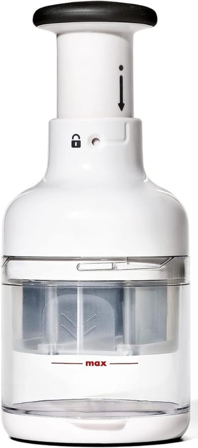 Famanu - Handmatige keukenmachine – kunststof/roestvrijstaal – vaatwasserbestendig – voedselhakker met trekkoord