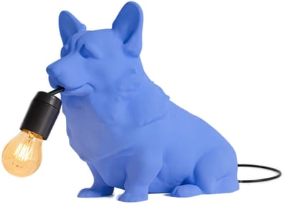 Fiastra Corgi tafellamp - hondenlamp - koningsblauw - E14 - 30 x 18 x 25 cm