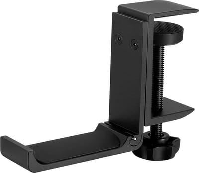 Vouwbare hoofdtelefoonstandaard van aluminium, ideaal voor het ophangen van hoofdtelefoons en accessoires, ruimtebesparend ontwerp