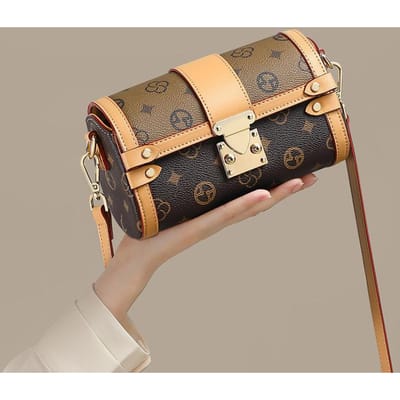 Nouveau Sac Bandoulière Sac Rétro pour Femme Presbyopie Une Épaule Haut de Gamme Petit Sac Sac Cylindrique beige