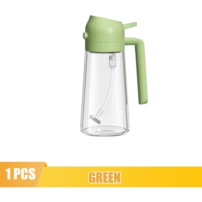 Pulvérisateur d'huile 2 en 1, vaporisateur d'huile de type presse, 470 ml, vaporisateur d'huile de cuisson pour cuisine, barbecue en plein air, vaporisateur de sauce au vinaigre beige