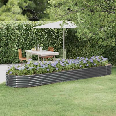 vidaXL - Plantenbak - 396x100x36 - cm - gegalvaniseerd - staal - antracietkleurig