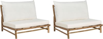 TODI - Fauteuil set van 2 - Gebroken wit - Bamboe