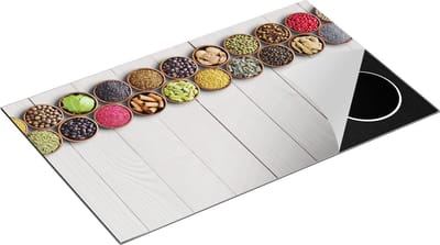Chefcare Inductie Beschermer Kruidenbakjes op een Houten Tafel - 85x52 cm - Afdekplaat Inductie - Kookplaat Beschermer - Inductie Mat