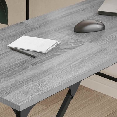 vidaXL - Bureau - 149x149x75 - cm - bewerkt - hout - grijs - sonoma - eikenkleurig