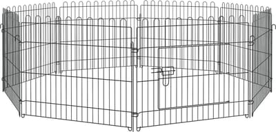 PawHut - Puppyhek - Vergrendelbare grendel - roestbestendig - 8 Grille