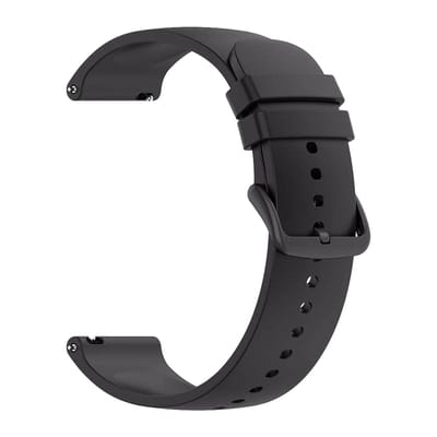 Siliconen Horlogebandje 22MM - Heren en dames - Zwart - SEVEND®