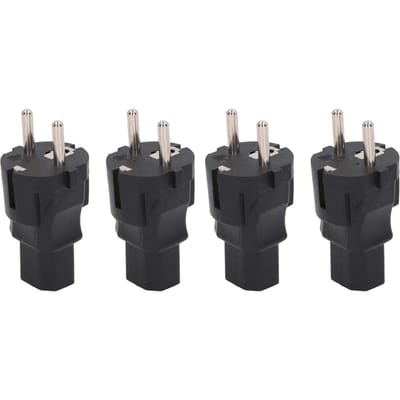 4 STuks 2-Slot Stekker naar IEC320 C13 Stroomadapter Professionele naar C13 Stekker Adapter voor Laptop gray