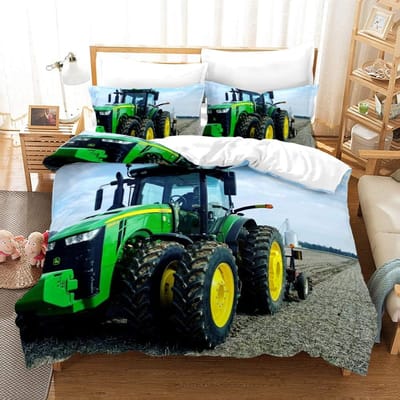 Tractor Dekbedovertrek SetBeddengoed Set Voor Kinderen Kinderen En Volwassenen Huisdecoratie Queen Size Warm Zacht Ademend En Comfortabel AU Single(140*210cm)3pcs