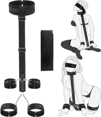 DOWO® - BDSM Extreme Bondage Set - SM Handboeien - Enkelboeien - Blinddoek - Sex Toys voor Koppels - Seksspeeltjes voor vrouwen - 7 Delig