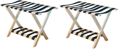 Bagagerek - Kofferstandaard - Bagage Organiseren - Dubbellaags Ontwerp - 80X50X65CM - Houtkleur