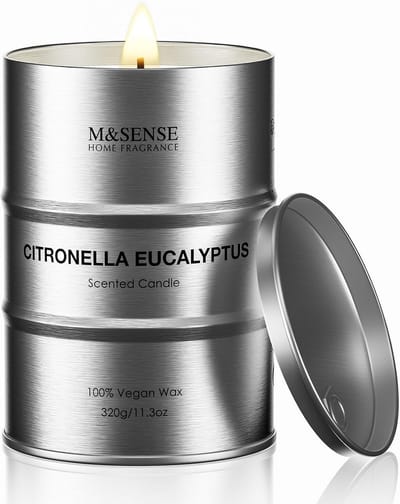 Geurkaars op Sojawas met Citronella en Eucalyptus voor Ontspanning en Huisparfum