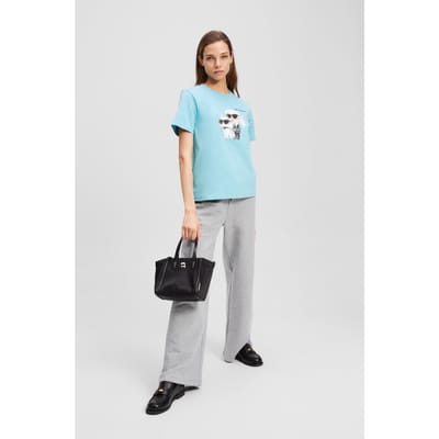 Karl Lagerfeld Ikon Duo Aquarelle T-shirt Still Water Taglia: XS | Maglie Sportivi Outlet | Donna | Ciano