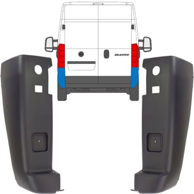 Achterbumper hoek voor Fiat Ducato 2006-2018 / Set