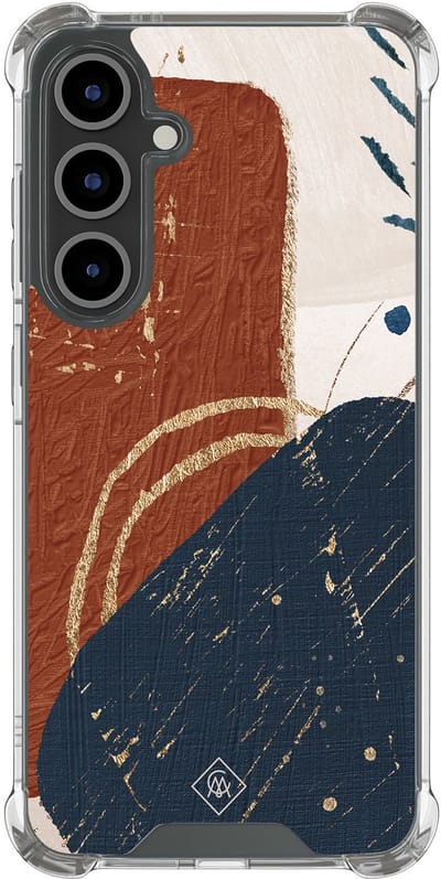 Casimoda® hoesje - Geschikt voor Samsung Galaxy S25 FE - Abstract Terracotta - Shockproof case - Extra sterk - TPU/polycarbonaat - Multi, Transparant