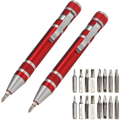 Allecto - Schroevendraaierset - Mini-gereedschap - 8-in-1 set - 15 x 10 x 2 cm - Geschikt voor diverse reparaties - Handig voor pc en telefoon