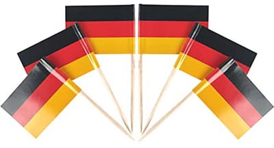 100 Stuks Duitsland Vlag Tandenstokers - Cupcake Toppers voor Feesten en Decoraties