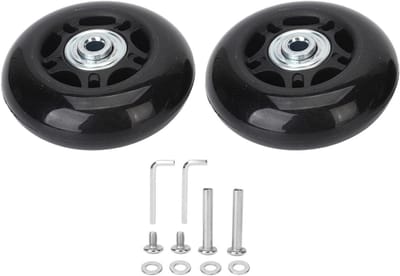 Kofferwielen Vervanging - Reiswielen Rubber - Koffer Reparatie - Universele Montage - 68x24mm - Zwart