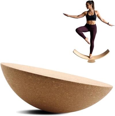 Balance Board halfrond, kurk, halfrond, diameter 15 cm, van massief kurk voor yoga, fitness, boardsport, surfin, natuurlijk materiaal, ecologisch materiaal