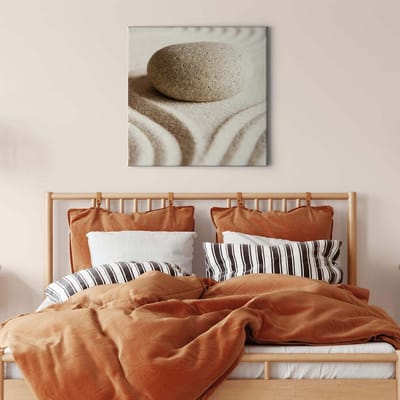 Canvas print DD123272 StoneInSand1 A.S. Création 0,5 x 0,5 m Beige / Creme Kantoor Hal/Gang Keuken Slaapkamer Woonkamer