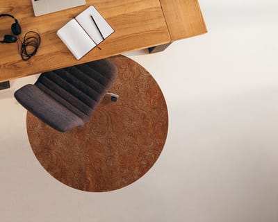 Coloray Vloerbeschermer - Patroon in steen Stoel Mat - 100x100 cm - Bruin Vloerbeschermer Groot - Vloerbeschermer Bureaustoel Tapijt - PVC Vloerbeschermer - Ronde Mat - Texturen Thema