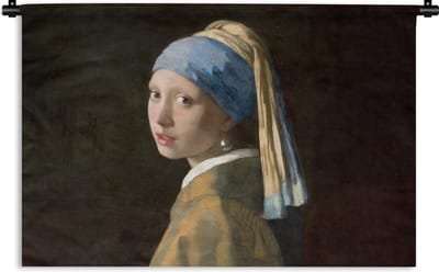 Wandkleed - Wanddoek - Meisje met de parel - Schilderij - Oude meesters - Vermeer - 180x120 cm - Wandtapijt
