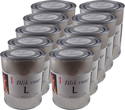 10x tuinfakkel vuur verlichting in blik - 11 x 13 cm - 5-8 branduren- zweedse fakkel - vuurblik - tuinkaars/outdoor kaars - tuinverlichting/tuindecoratie