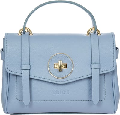 BRIC'S Leren Schoudertas Handtas Gondola Ninfea Bag Violet Lichtblauw