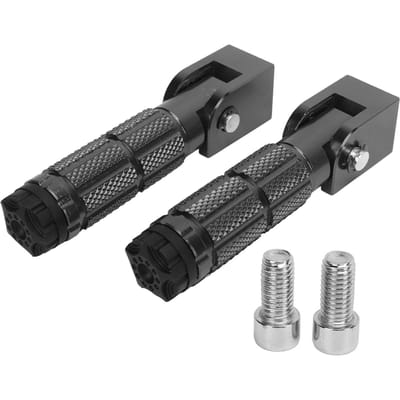 2 Pièces Repose-pieds Pliables pour Moto M8 Antidérapant Alliage d'Aluminium Universel pour Vélos ATV UTV Go Kart Noir noir