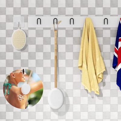 7 Stuks Rugcrème-applicator, Uitneembare Rugborstel, Crème-applicator voor de rug, Lotion-applicator met lange steel, Rugborstel, Douchespons, Rugcrème-hulp, Voor Zelfapplicatie en Douche