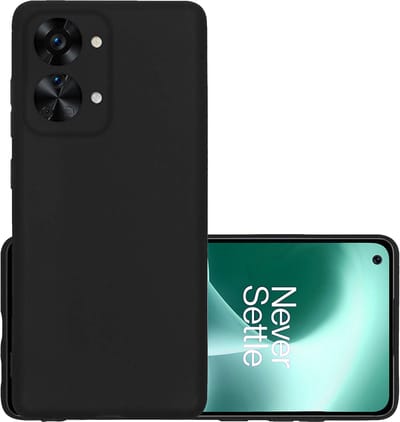 Hoesje - Geschikt voor OnePlus Nord 2T - Sterk & Shockproof - Hoes Cover - Siliconen Case - Zwart