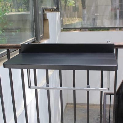 Balkon Tafel - Hangtafel Opvouwbaar - Buitenruimte Benutten - Verstelbaar Ontwerp - 120x28cm - Zwart