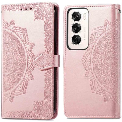 imoshion Hoesje - Geschikt voor Oppo Reno 12 Pro - Mandala Bookcase - Rosé Goud