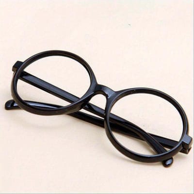 1 stuk Mannen Kleine Montuur Retro Decoratieve Ronde Montuur Bril, PC Lens Cosplay Bril, Zonder Glas, Ideale Keuze voor Cadeaus zwart