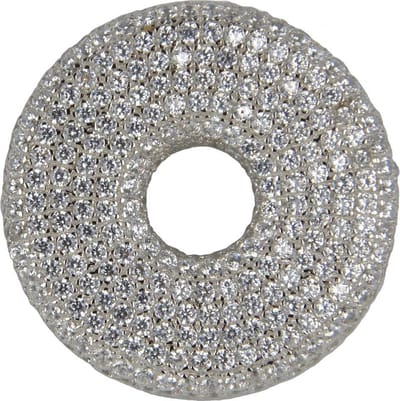 Quiges - Ketting Hanger van 925 Zilver met Zirkonia Kristallen - SH099