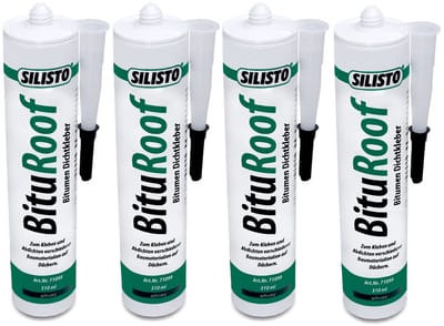 Afdichtingslijm - Bitumen reparatie - Dak reparatie - Sterke hechting zonder primer - 4 x 310 ml - Zwart