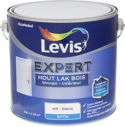 Levis - Expert Hout Lak Binnen Satin - Wit - 2,5 L