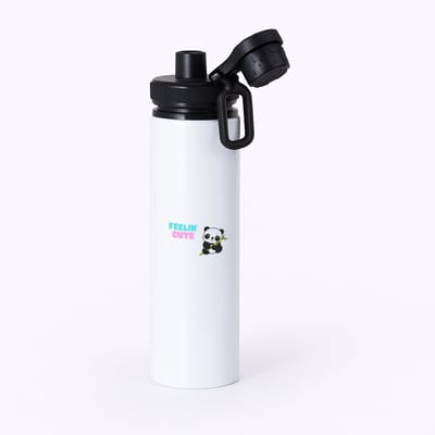 Hacebo® - feelin cute panda waterfles met draaidop zwart - Panda - panda liefhebbers - verjaardag - dieren liefhebbers - cadeau - kado - geschenk - verjaardagscadeau - water fles - 850ML