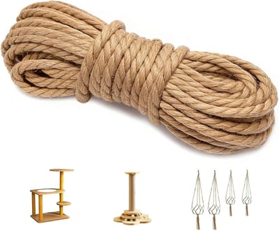 Robuuste Jute Touw van 10 mm en 12 m - Natuurlijke Touw voor DIY Decoratie, Tuinprojecten en Verpakkingen