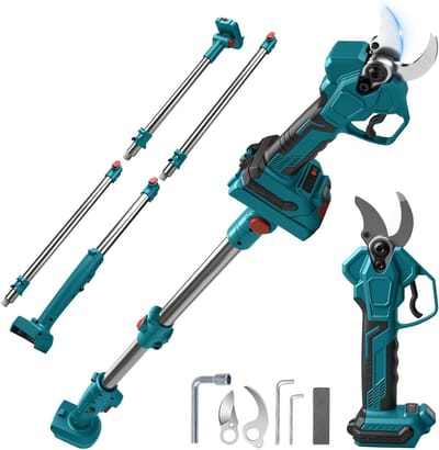 Accu Snoeischaar 18V met 2 m Verlengstok en LCD Scherm - Elektrische Tuinschaar voor Precisie Snoeien, Max. 40 mm Snijdikte, Ideaal voor Tuinonderhoud