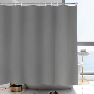 Famanu – Douchegordijn 200 x 240 cm – wasbaar textiel voor bad (lichtgrijs)