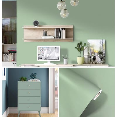 55cm Breedte Zelfklevende Folie Groen Mat Verdikte Sticker Meubels Keuken voor Kasten Tafels Muur DIY Renovatie Behang 55cmx3M